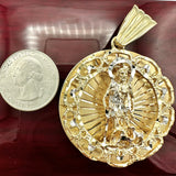 2.5” 10k Yellow Gold Saint Lazarus Medallion
