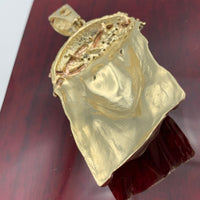 2.6” 14K Yellow and Rose Gold Jesus Face Pendant