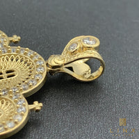 10K Yellow Gold and C/Z Last Supper Pendant