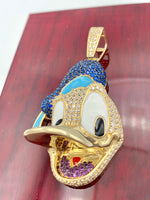 2.1” 14k Gold 3D Donald Duck Pendant