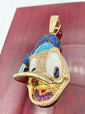 2.1” 14k Gold 3D Donald Duck Pendant