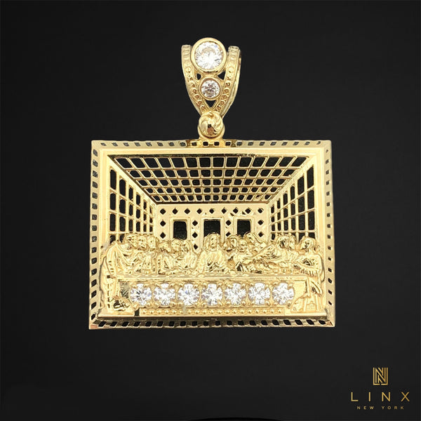 14K Yellow Gold Last Supper Pendant