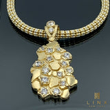 10K Gold and C/Z Nugget Pendant