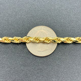4.5MM 10K Yellow Gold Solid DC Rope Bracelet