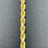 4.5MM 10K Yellow Gold Solid DC Rope Bracelet