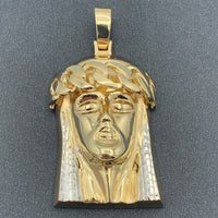 14K Yellow Gold Jesus Head Pendant
