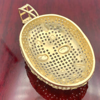 1.9” 14k Yellow Gold Jason Mask Pendant