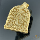 10K Two-tone Gold Jesus Face Pendant