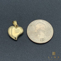 14K Yellow Gold Puffed Heart Pendant