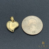 14K Yellow Gold Puffed Heart Pendant
