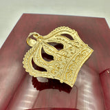 1.5” 14K Yellow Gold Monarch Crown Pendant