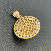14K Gold and CZ Lion Head Pendant