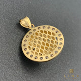14K Gold and CZ Lion Head Pendant