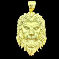 1.85” 14k Yellow Gold Lion Head Pendant