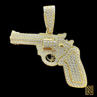 1.6” 14K Gold Gun Pendant