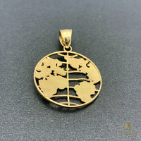 14K Two-tone Gold Globe Pendant