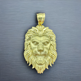 1.85” 14k Yellow Gold Lion Head Pendant