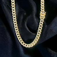 6.3mm 14k Two-tone Gold Semi-solid Miami Cuban Link Chain