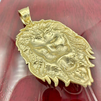 1.85” 14k Yellow Gold Lion Head Pendant